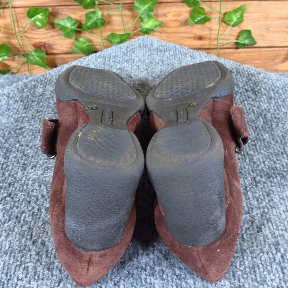 Aerosoles Botie Women Mary Jane Wedge Size 7.5‎ Career Casual Brown Suede